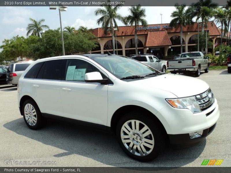 White Platinum Tri-Coat / Medium Light Stone 2010 Ford Edge Limited