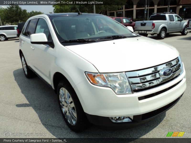 White Platinum Tri-Coat / Medium Light Stone 2010 Ford Edge Limited