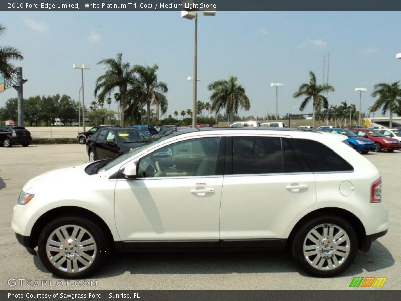 White Platinum Tri-Coat / Medium Light Stone 2010 Ford Edge Limited