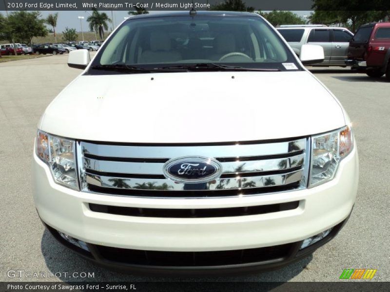 White Platinum Tri-Coat / Medium Light Stone 2010 Ford Edge Limited