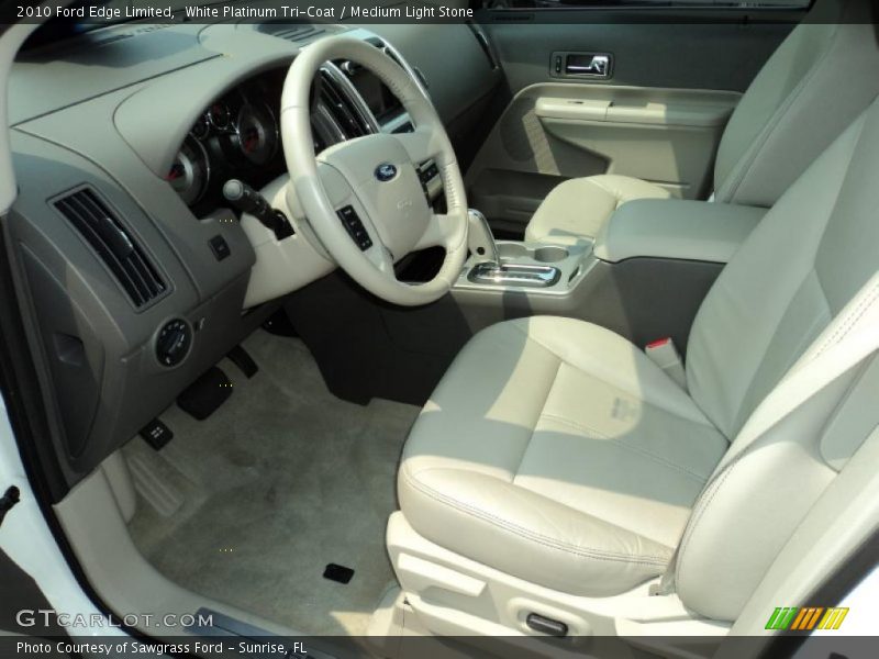 White Platinum Tri-Coat / Medium Light Stone 2010 Ford Edge Limited