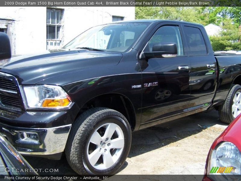 Brilliant Black Crystal Pearl / Light Pebble Beige/Bark Brown 2009 Dodge Ram 1500 Big Horn Edition Quad Cab 4x4