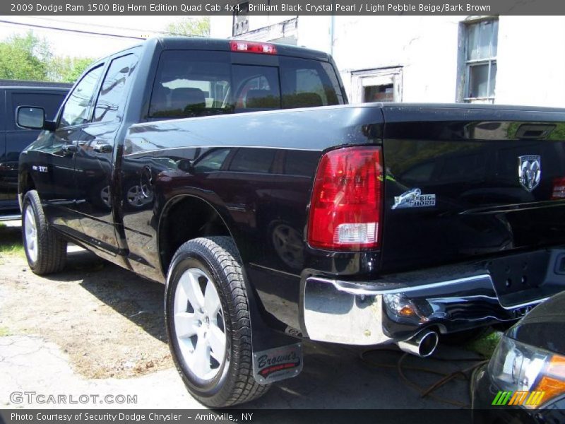 Brilliant Black Crystal Pearl / Light Pebble Beige/Bark Brown 2009 Dodge Ram 1500 Big Horn Edition Quad Cab 4x4
