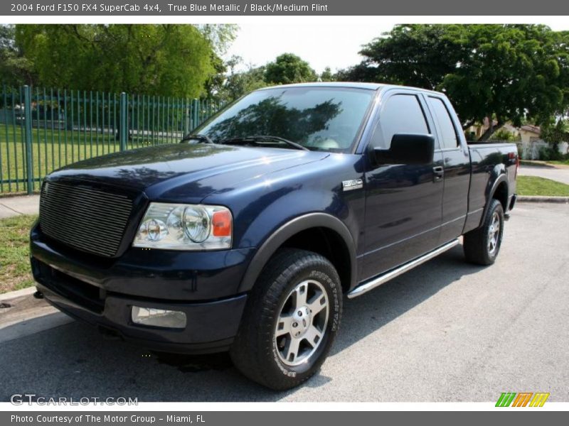 True Blue Metallic / Black/Medium Flint 2004 Ford F150 FX4 SuperCab 4x4