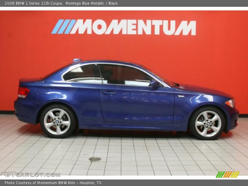 Montego Blue Metallic / Black 2008 BMW 1 Series 128i Coupe