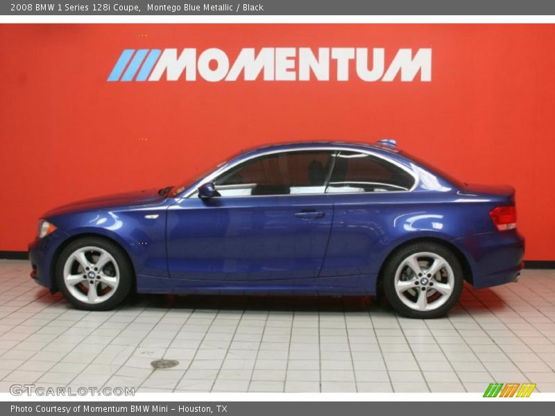 Montego Blue Metallic / Black 2008 BMW 1 Series 128i Coupe