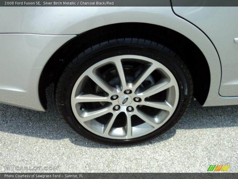 Silver Birch Metallic / Charcoal Black/Red 2008 Ford Fusion SE