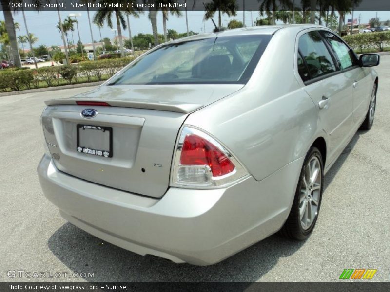 Silver Birch Metallic / Charcoal Black/Red 2008 Ford Fusion SE