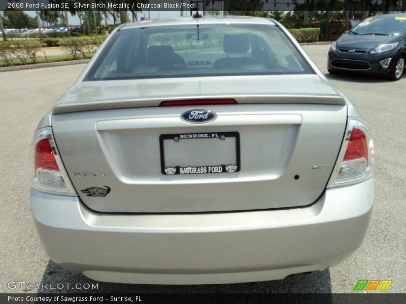 Silver Birch Metallic / Charcoal Black/Red 2008 Ford Fusion SE