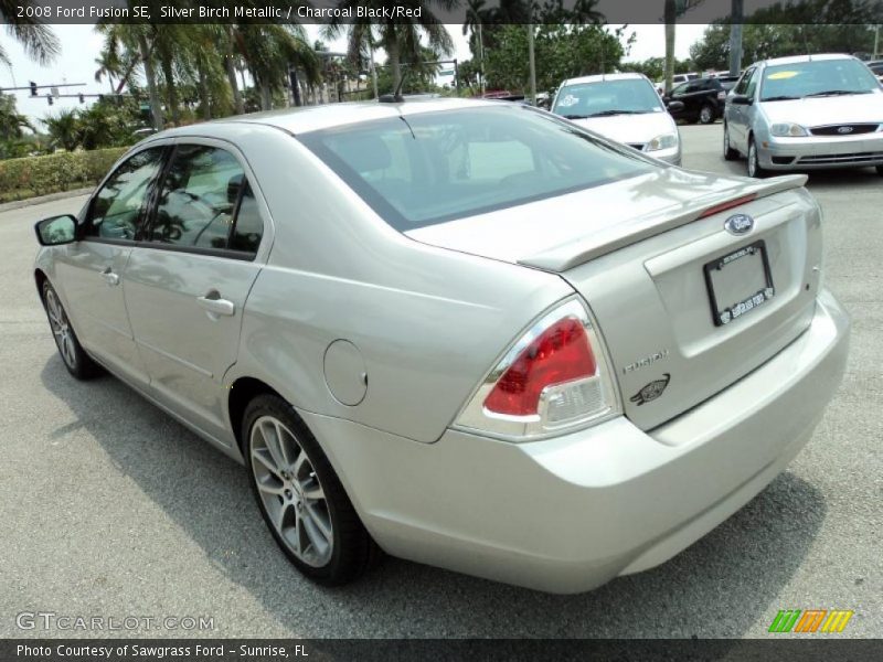 Silver Birch Metallic / Charcoal Black/Red 2008 Ford Fusion SE