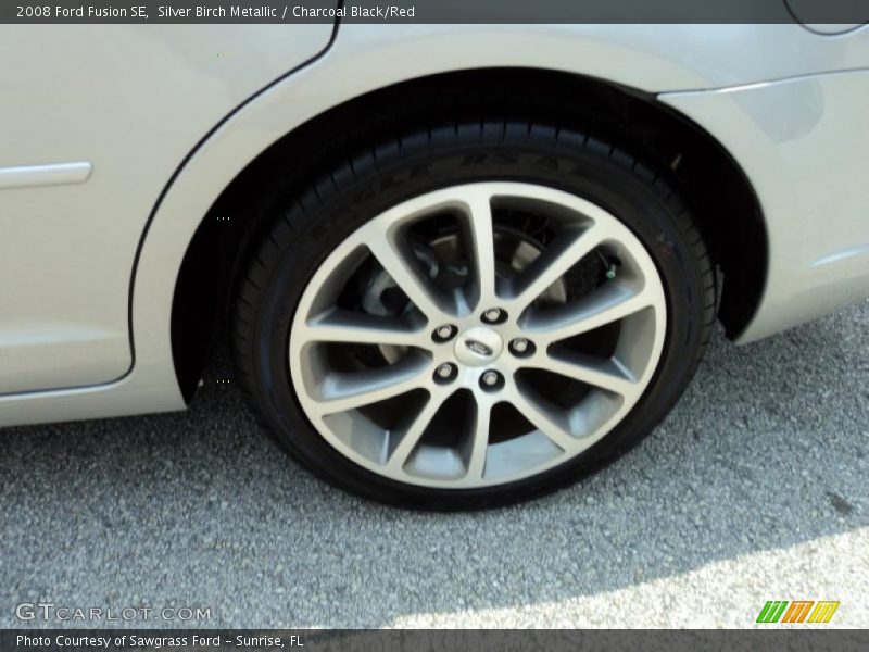 Silver Birch Metallic / Charcoal Black/Red 2008 Ford Fusion SE