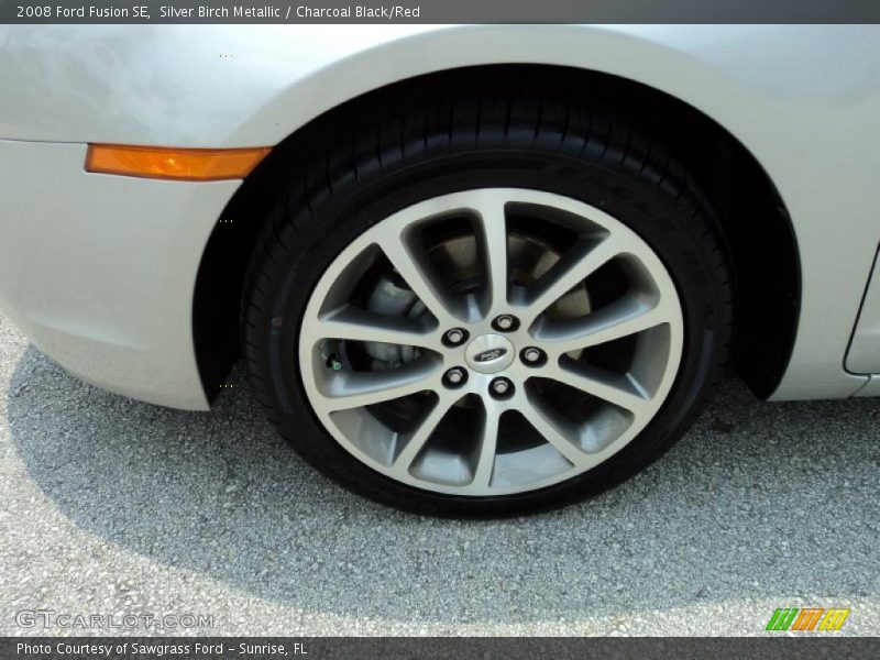 Silver Birch Metallic / Charcoal Black/Red 2008 Ford Fusion SE
