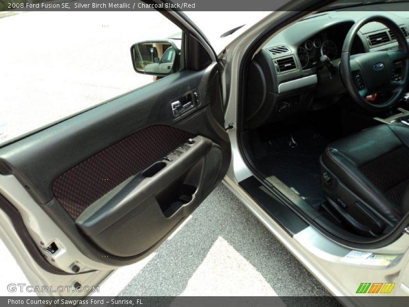 Silver Birch Metallic / Charcoal Black/Red 2008 Ford Fusion SE