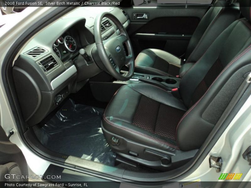 Silver Birch Metallic / Charcoal Black/Red 2008 Ford Fusion SE