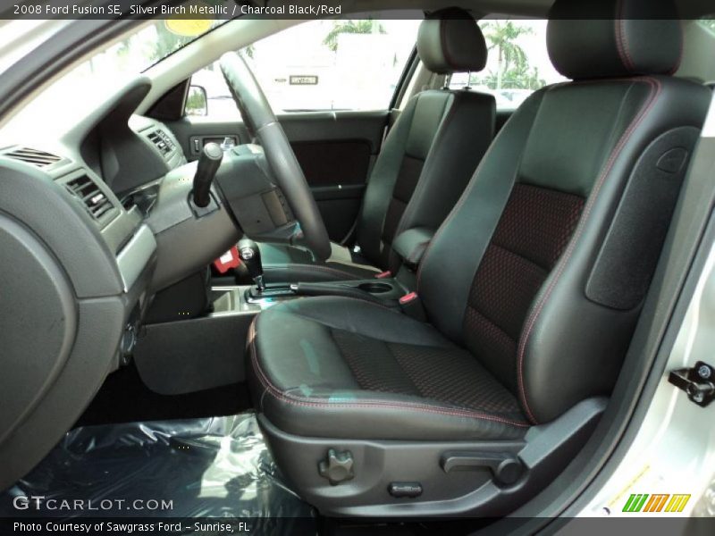 Silver Birch Metallic / Charcoal Black/Red 2008 Ford Fusion SE