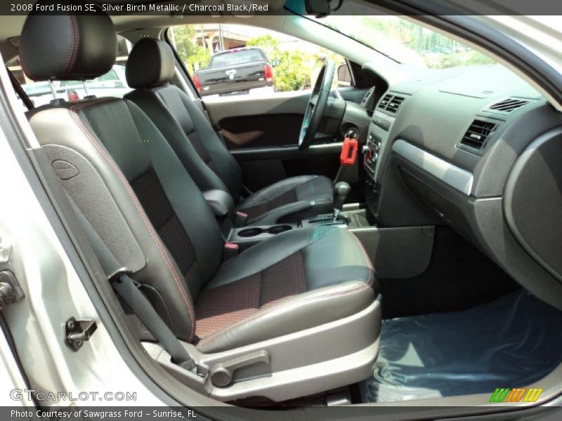 Silver Birch Metallic / Charcoal Black/Red 2008 Ford Fusion SE
