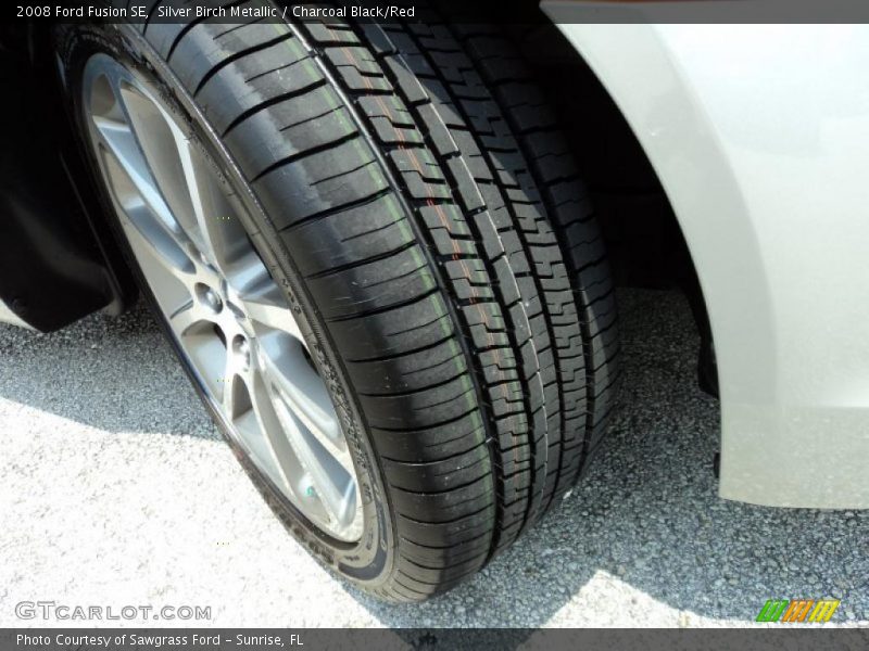 Silver Birch Metallic / Charcoal Black/Red 2008 Ford Fusion SE