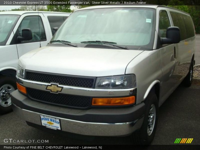 Sheer Silver Metallic / Medium Pewter 2010 Chevrolet Express LT 3500 Extended Passenger Van