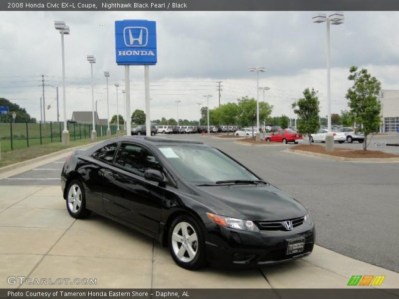 Nighthawk Black Pearl / Black 2008 Honda Civic EX-L Coupe