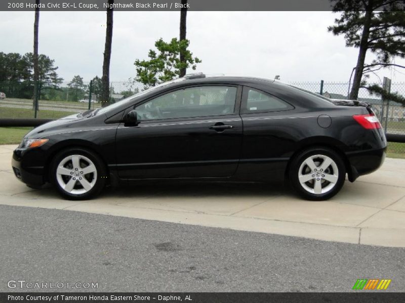 Nighthawk Black Pearl / Black 2008 Honda Civic EX-L Coupe