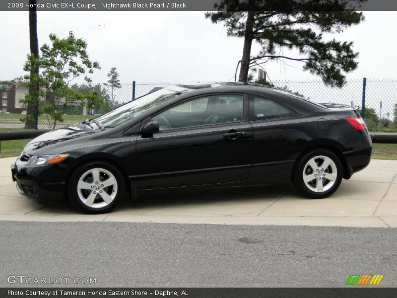 Nighthawk Black Pearl / Black 2008 Honda Civic EX-L Coupe