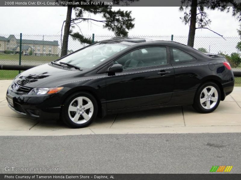 Nighthawk Black Pearl / Black 2008 Honda Civic EX-L Coupe