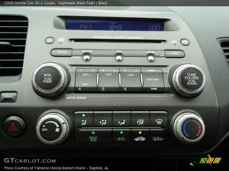 Nighthawk Black Pearl / Black 2008 Honda Civic EX-L Coupe