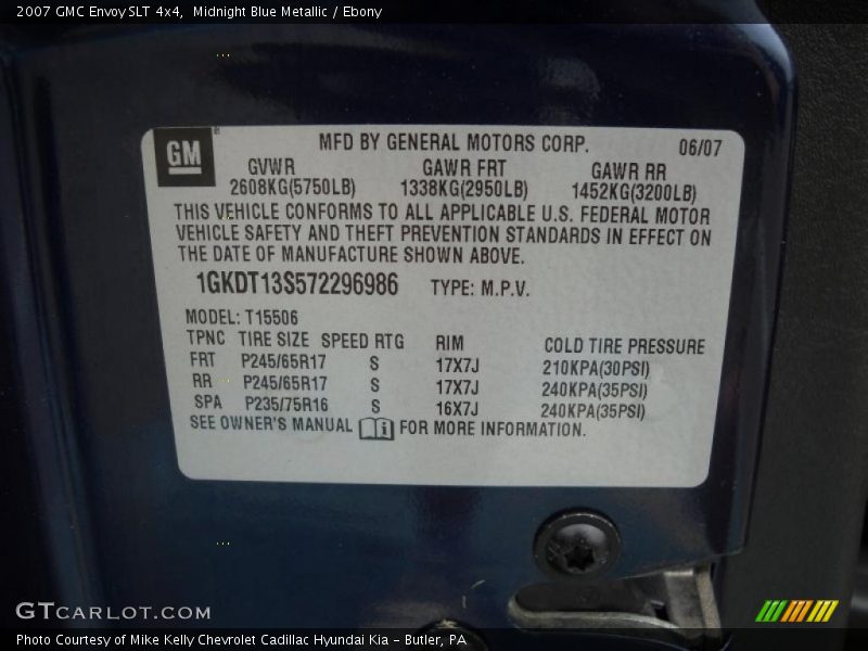 Midnight Blue Metallic / Ebony 2007 GMC Envoy SLT 4x4
