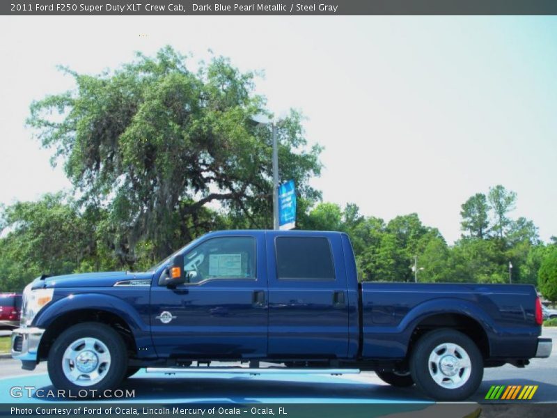 Dark Blue Pearl Metallic / Steel Gray 2011 Ford F250 Super Duty XLT Crew Cab