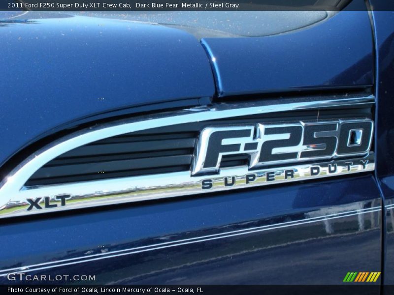 Dark Blue Pearl Metallic / Steel Gray 2011 Ford F250 Super Duty XLT Crew Cab