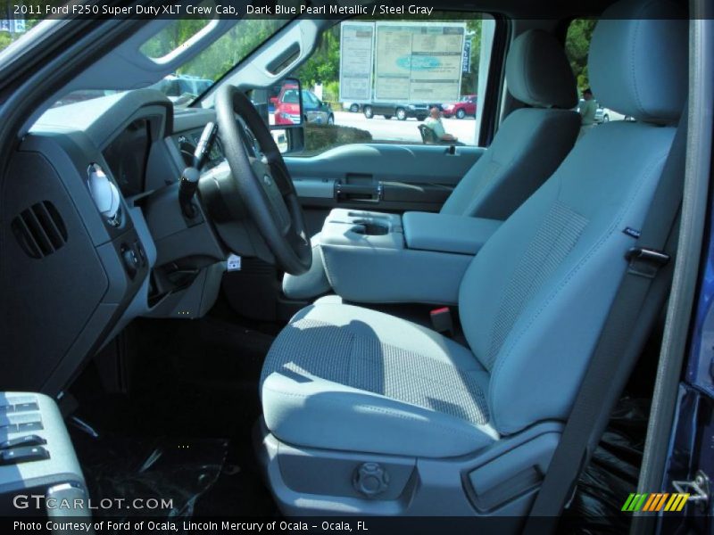Dark Blue Pearl Metallic / Steel Gray 2011 Ford F250 Super Duty XLT Crew Cab
