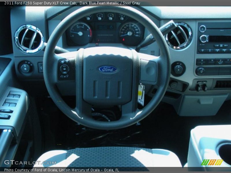 Dark Blue Pearl Metallic / Steel Gray 2011 Ford F250 Super Duty XLT Crew Cab