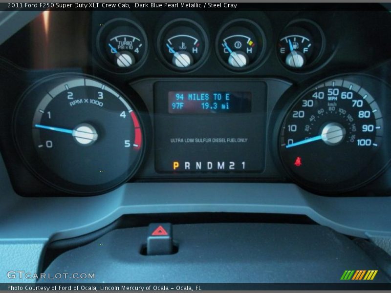 Dark Blue Pearl Metallic / Steel Gray 2011 Ford F250 Super Duty XLT Crew Cab