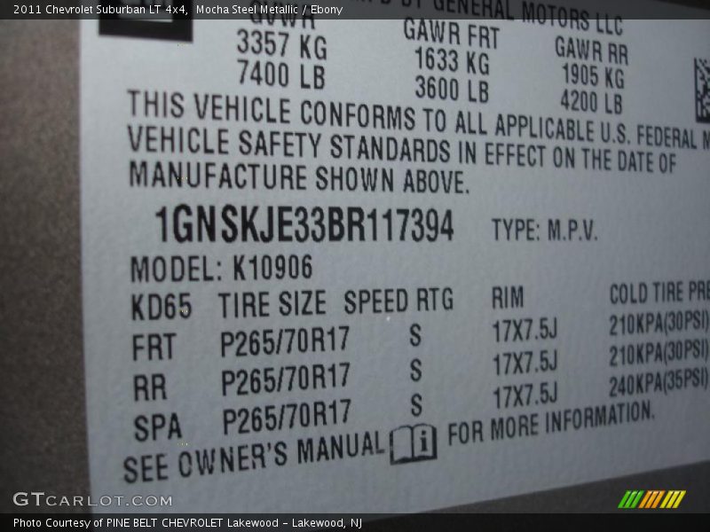 Mocha Steel Metallic / Ebony 2011 Chevrolet Suburban LT 4x4