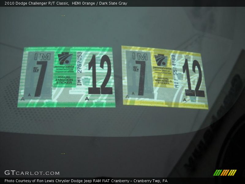 HEMI Orange / Dark Slate Gray 2010 Dodge Challenger R/T Classic