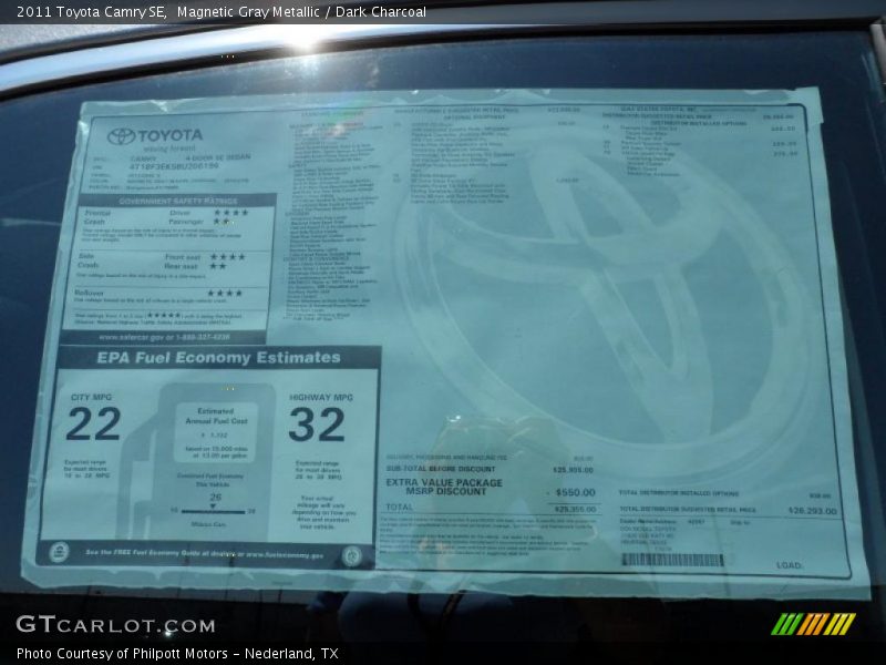 Magnetic Gray Metallic / Dark Charcoal 2011 Toyota Camry SE