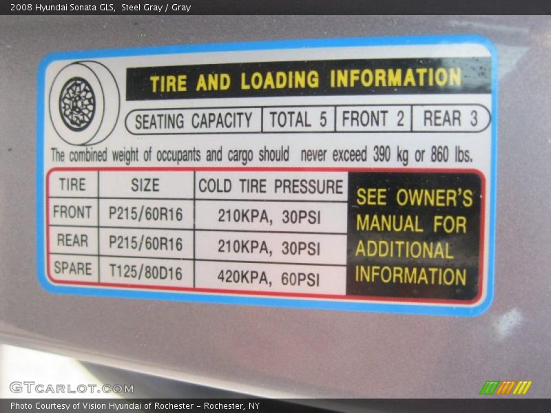 Steel Gray / Gray 2008 Hyundai Sonata GLS