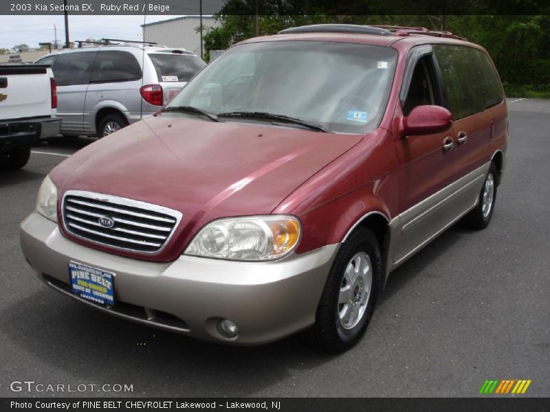 Ruby Red / Beige 2003 Kia Sedona EX