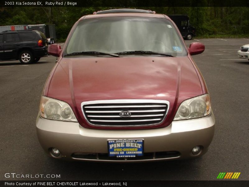 Ruby Red / Beige 2003 Kia Sedona EX