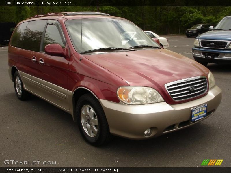 Ruby Red / Beige 2003 Kia Sedona EX