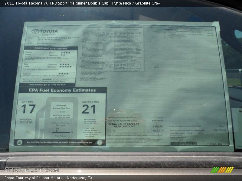 Pyrite Mica / Graphite Gray 2011 Toyota Tacoma V6 TRD Sport PreRunner Double Cab