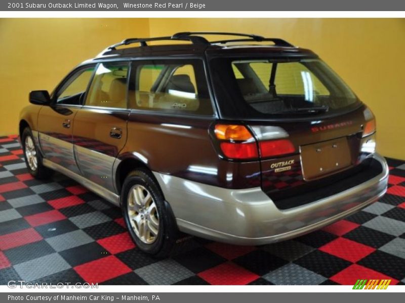 Winestone Red Pearl / Beige 2001 Subaru Outback Limited Wagon