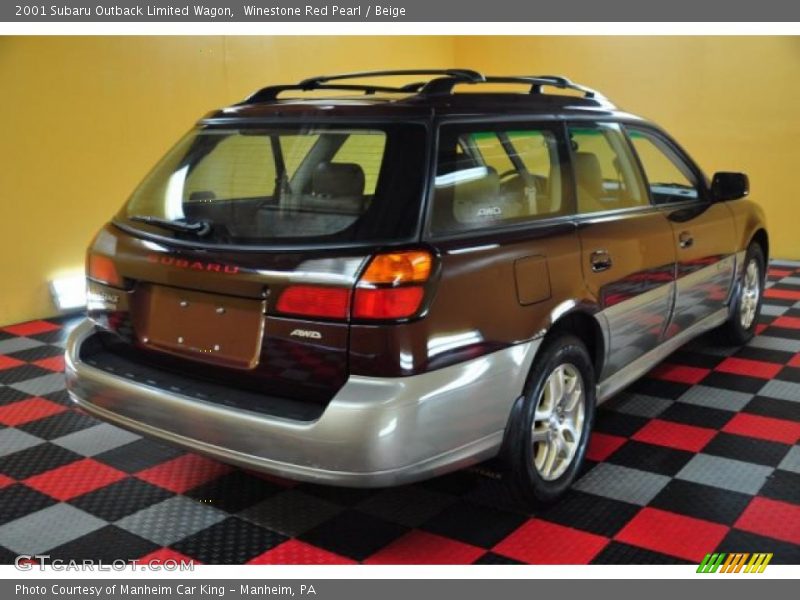 Winestone Red Pearl / Beige 2001 Subaru Outback Limited Wagon