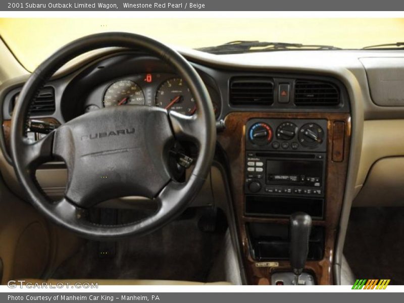 Winestone Red Pearl / Beige 2001 Subaru Outback Limited Wagon