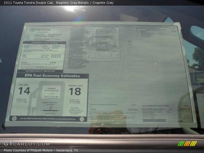  2011 Tundra Double Cab Window Sticker