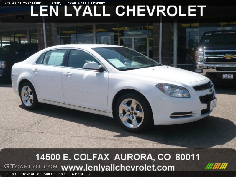 Summit White / Titanium 2009 Chevrolet Malibu LT Sedan