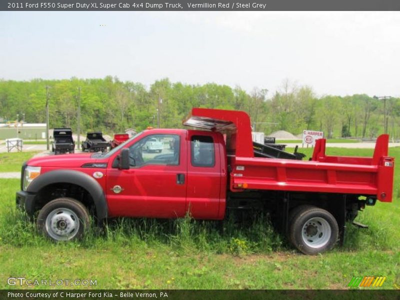  2011 F550 Super Duty XL Super Cab 4x4 Dump Truck Vermillion Red