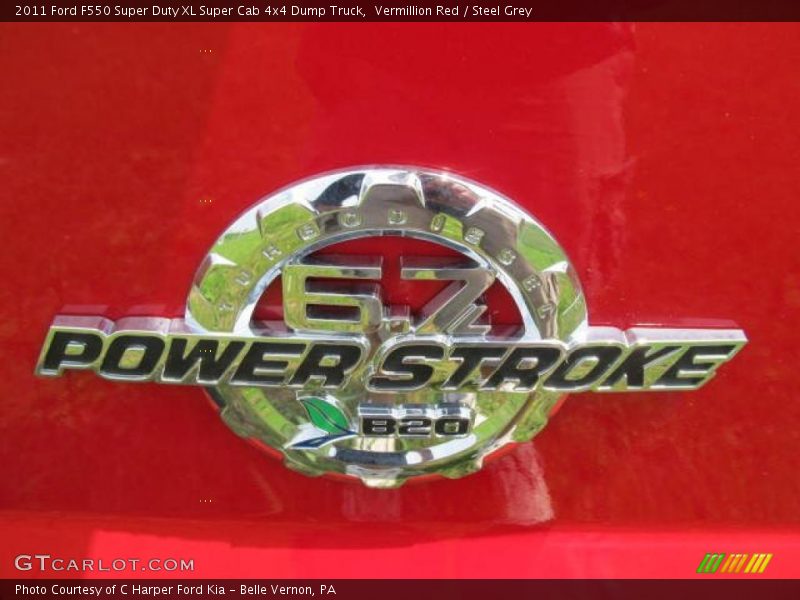 Vermillion Red / Steel Grey 2011 Ford F550 Super Duty XL Super Cab 4x4 Dump Truck