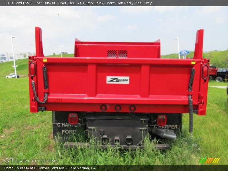 Vermillion Red / Steel Grey 2011 Ford F550 Super Duty XL Super Cab 4x4 Dump Truck