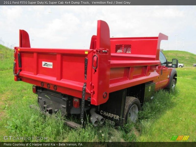 Vermillion Red / Steel Grey 2011 Ford F550 Super Duty XL Super Cab 4x4 Dump Truck